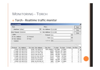 MONITORING - TORCH
   Torch - Realtime traffic monitor
 