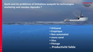 16
 Artisanal
 Empirique
 Non automatisé
 mono canal
 Silos
 Pilotage
… Productivité faible
Quels sont les problèmes et limitations auxquels les technologies
marketing sont censées répondre ?
 