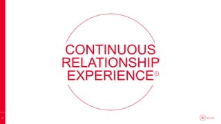 7
CONTINUOUS
RELATIONSHIP
EXPERIENCE
 
