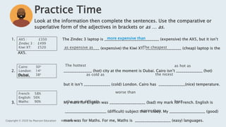 Grammar for comparatives and superlatives wider world | PPTX