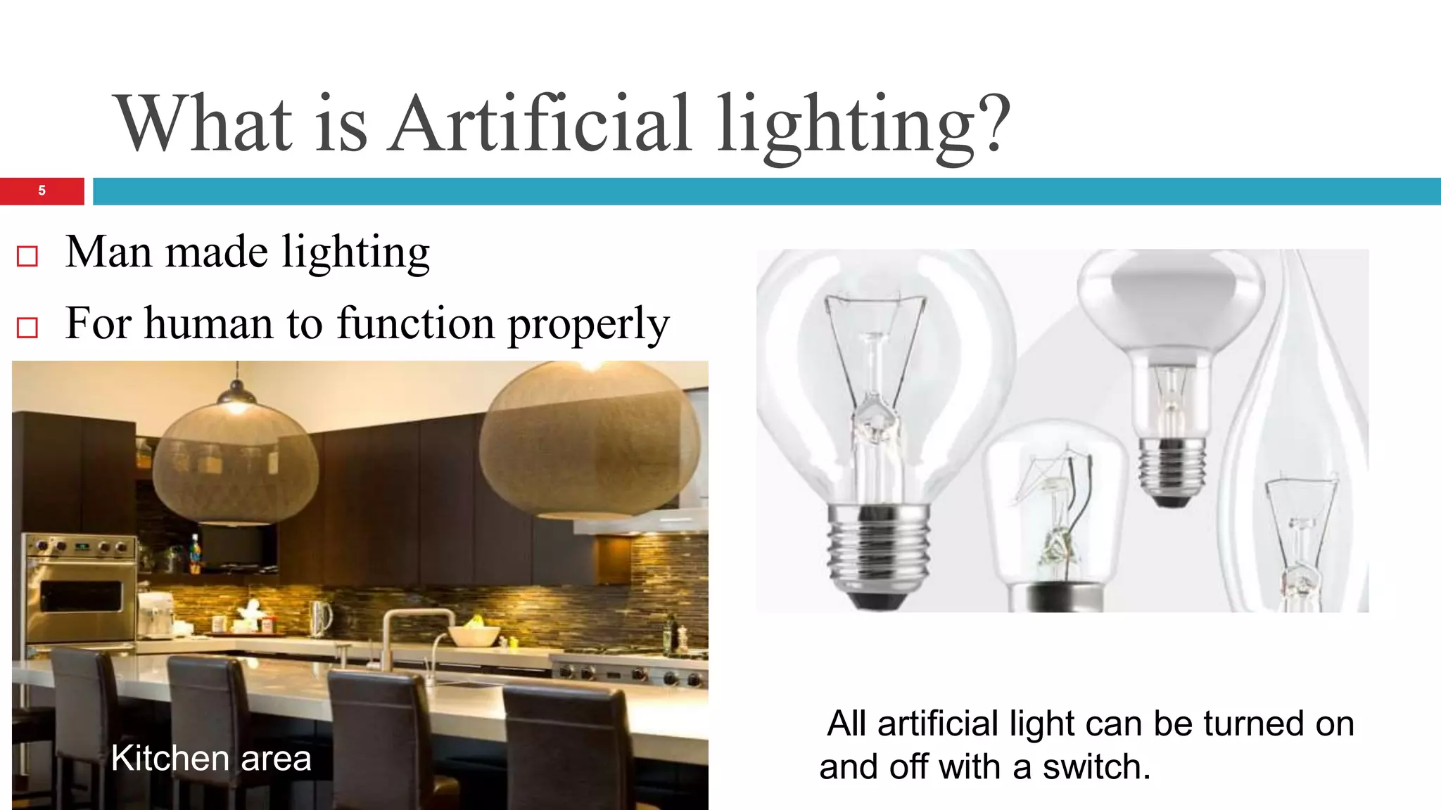 artificial lighting PPT
