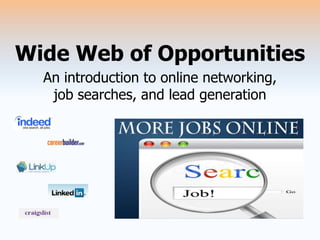 Wide Web of Opportunities  An introduction to online networking, job searches, and lead generation  