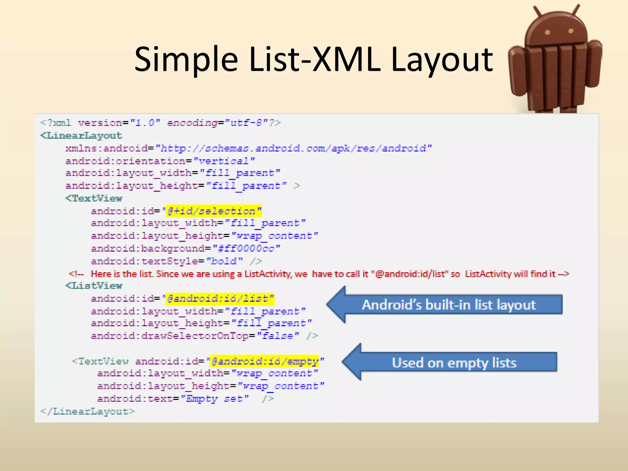 Simple List-XML Layout
 