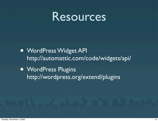 WordPress Widgets - Widget Summit 2008