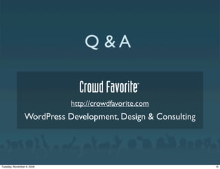 WordPress Widgets - Widget Summit 2008