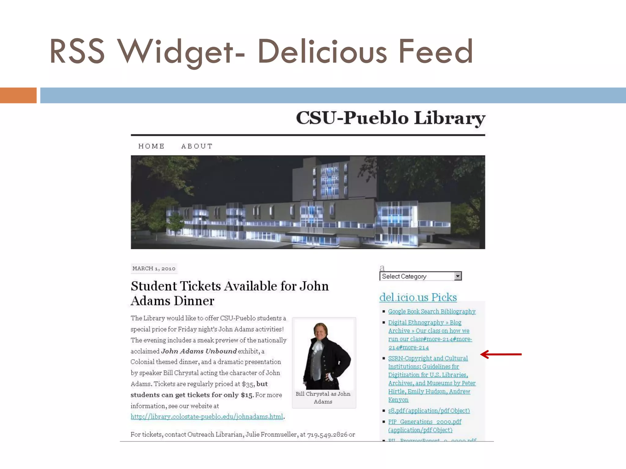 RSS Widget- Delicious Feed
 