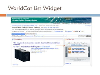 Widgets And Gadgets for Library Websites | PDF