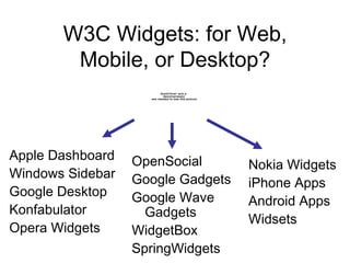 Apps & Widgets in Mobile Learning