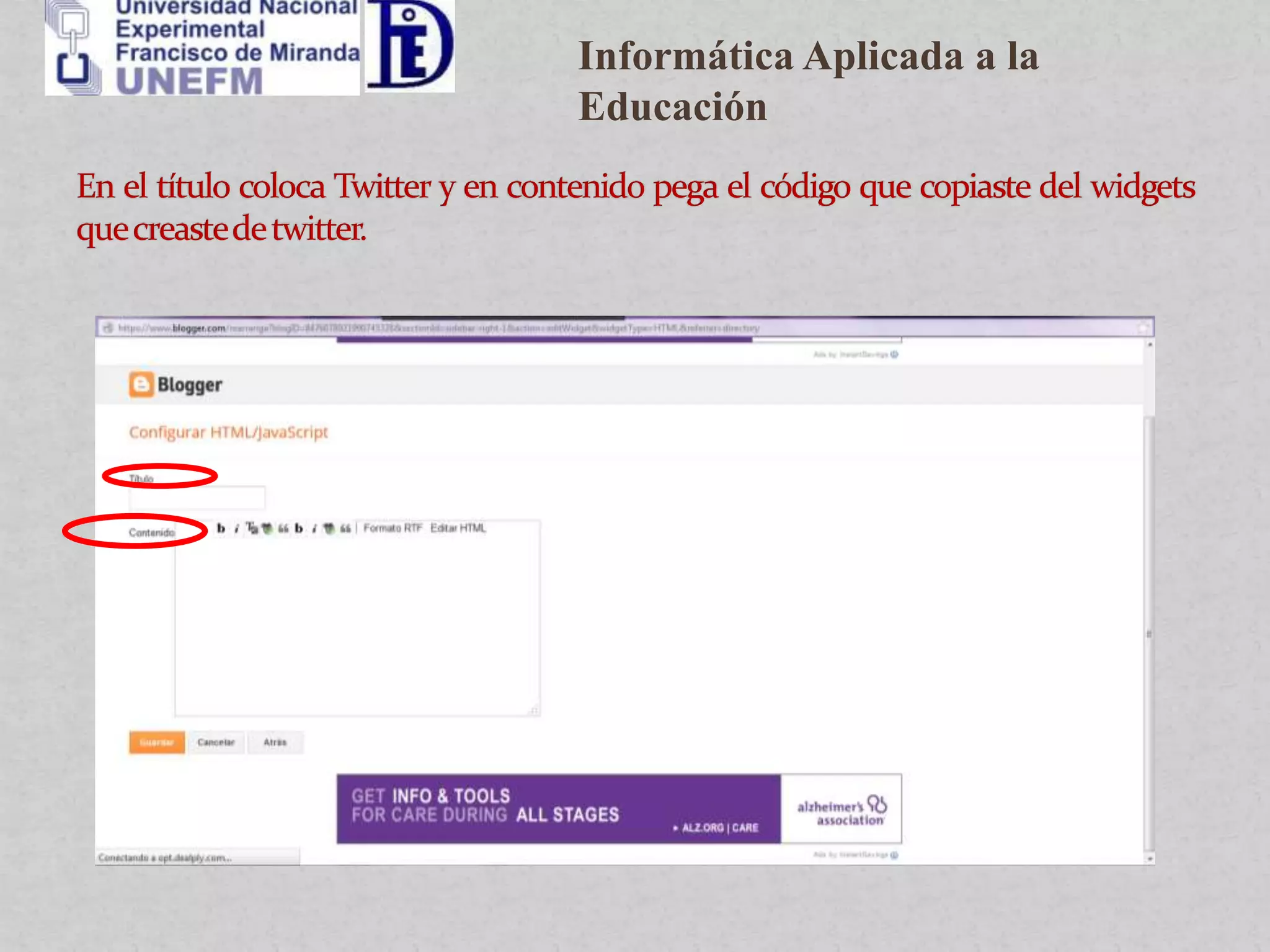 Informática Aplicada a la
Educación