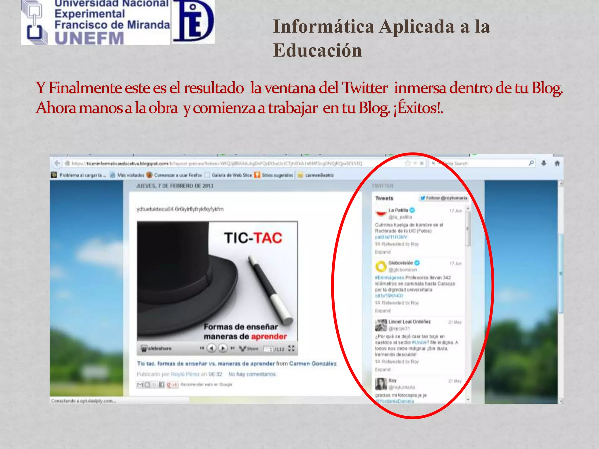 Informática Aplicada a la
Educación