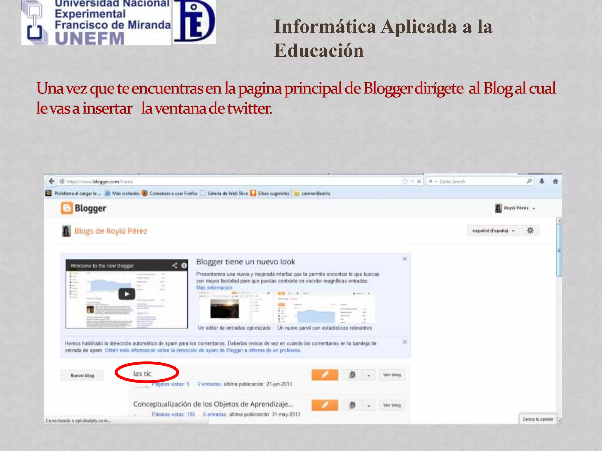 Informática Aplicada a la
Educación