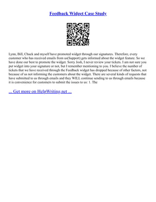 Widget Self Assessment | PDF