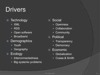 Widgets, Folksonomies, Mashups and Syndication