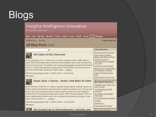 Widgets, Folksonomies, Mashups and Syndication