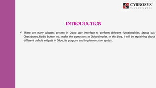 Widgets in odoo | PPTX
