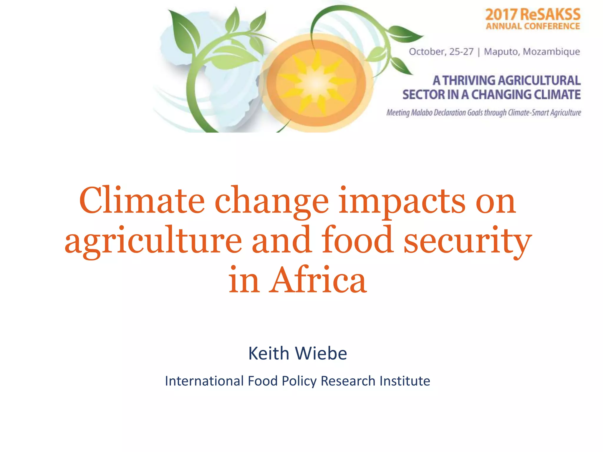 The Effects of Climate Change on Agriculture and Food in Africa | PPTX