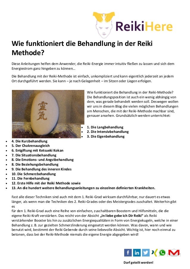 Wie Funktioniert Die Behandlung In Der Reiki Methode