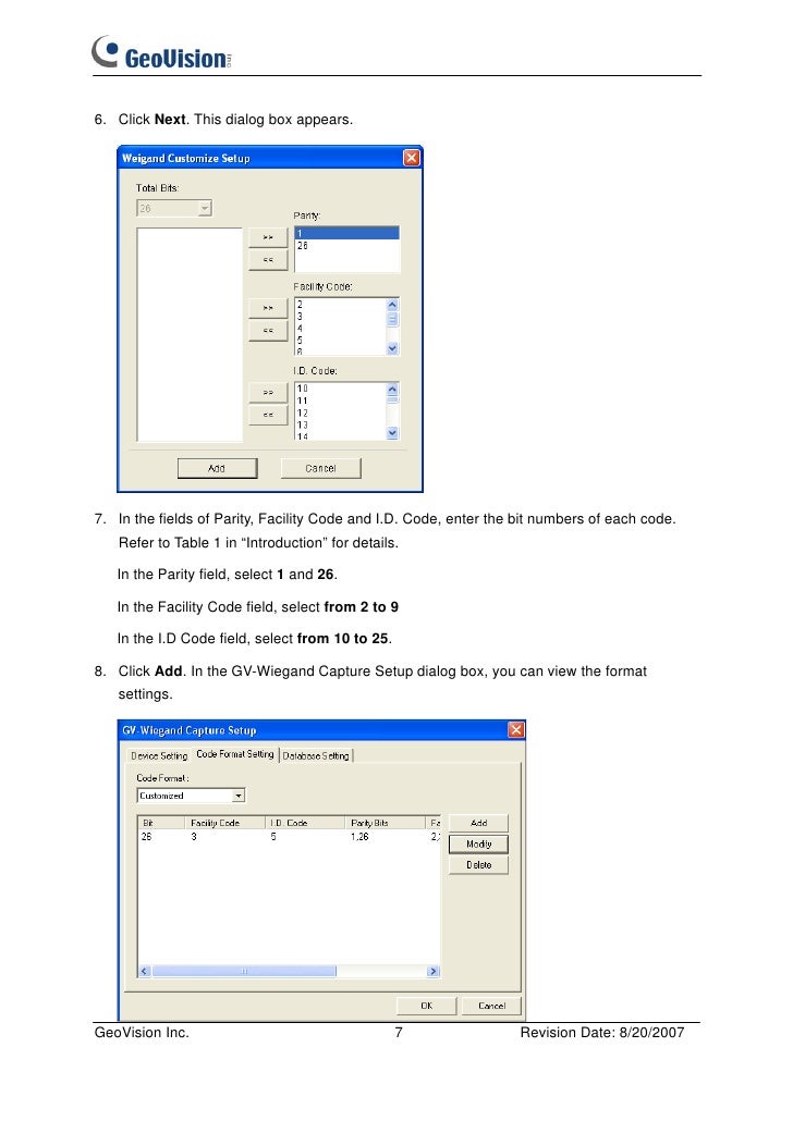 GeoVision Access Control Solutions How to Wiegand settings