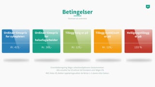 07
Overtidsberegning følger arbeidsmiljølovens bestemmelser.
Alle ansatte har til enhver tid timelønn som følger KS.
WIE H...