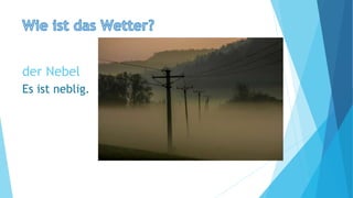 der Nebel
Es ist neblig.