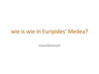 wie is wie in Euripides’ Medea?

           stambomen
 