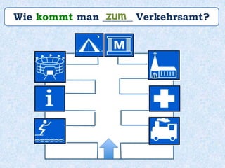 Wie kommt man ______ Verkehrsamt?zum
 