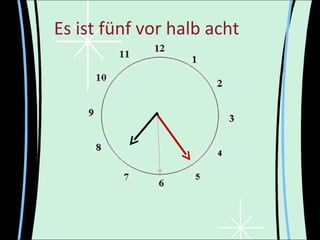 Es ist fünf vor halb acht



             •
 