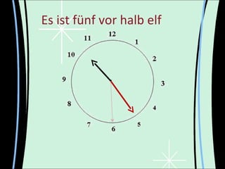 Es ist fünf vor halb elf



             •
 