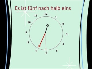 Es ist fünf nach halb eins



             •
 