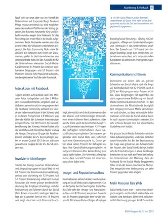 KMU-Magazin Nr. 5, Juni 2012
47Marketing & Verkauf
Nach wie vor setzt aber nur ein Viertel der
Unternehmen auf Corporate B...