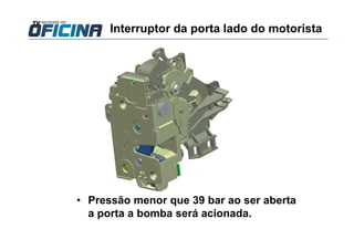 • Pressão menor que 39 bar ao ser aberta
a porta a bomba será acionada.
Interruptor da porta lado do motorista
 