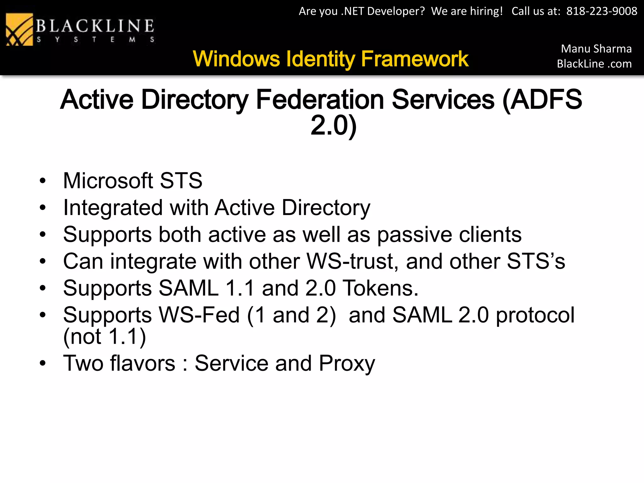 Windows Identity Foundation (WIF)