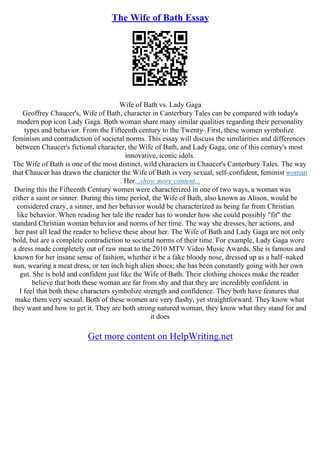 Wife Of Bath Essay | PDF