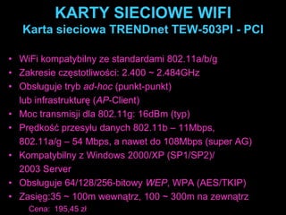 Antena INTELLINET 520263Zysk energetyczny rzędu 8,5 dBi.Sprawność 80%.Kąt padania wiązki: poziomo  70°, pionowo 65°.Zakres częstotliwości 2400 ~ 2500 MHzObudowa anteny wykonana z materiału odpornego na wpływ warunków zewnętrzneMontowanie anteny na ścianie za pomocą odpowiedniego zestawu, który jest w komplecie .Waga: 0,8 kg.Koszt anteny : 115,90  PLNDOŻYWOTNIA GWARANCJA