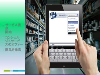 • サービス提
供
開始
• コンシェル
ジュサービ
スのオファー

H TV
D

• 商品を検索

© 2013 Cisco and/or its affiliates. All rights reserved.

Cisco Confidential

77

 