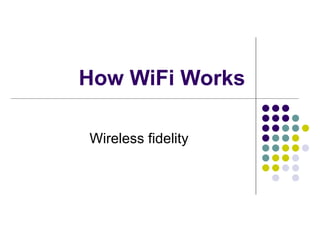 How WiFi Works Wireless fidelity 