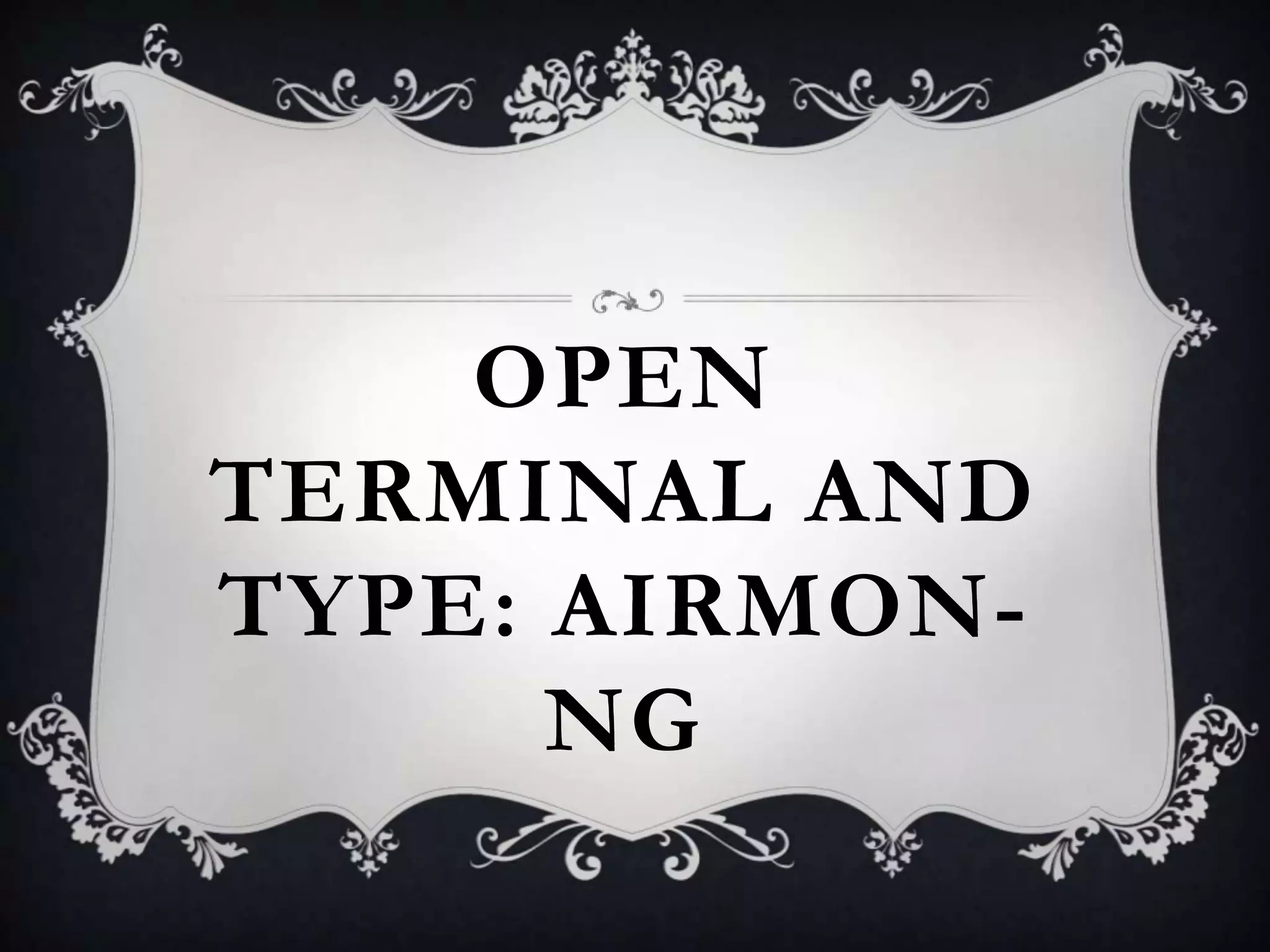 OPEN
TERMINAL AND
TYPE: AIRMONNG

 