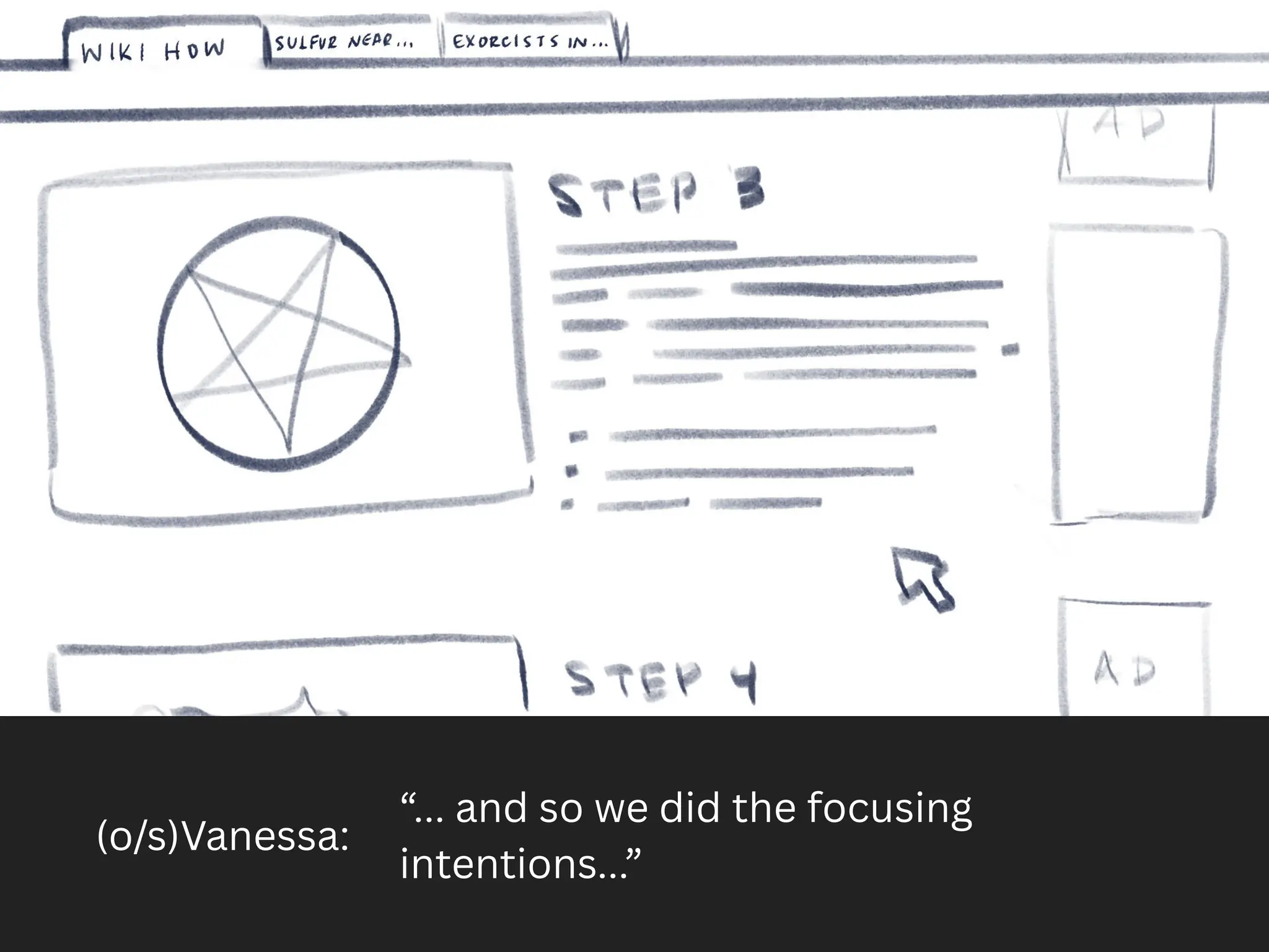 (o/s)Vanessa:
“... and so we did the focusing
intentions...”
 