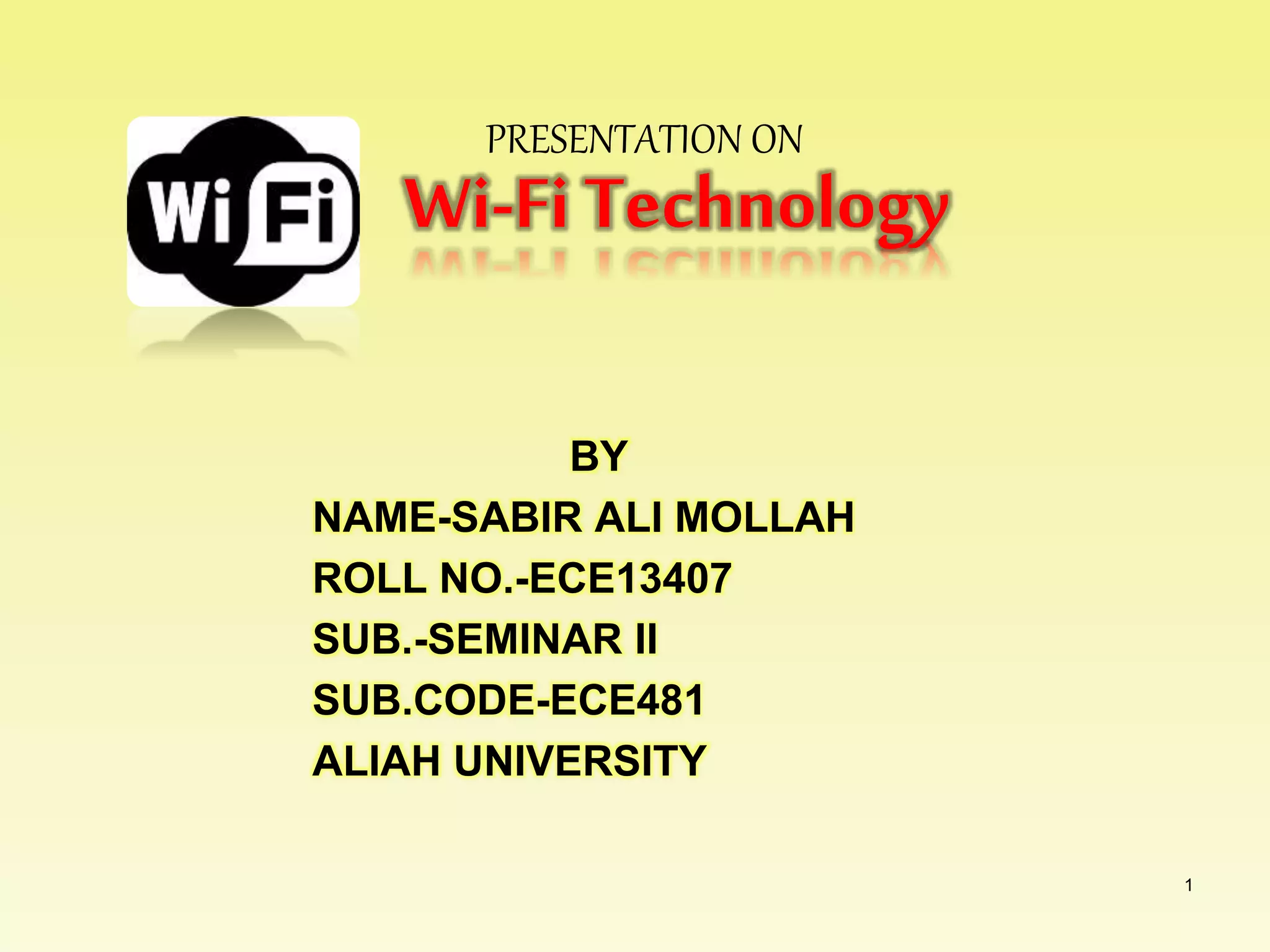 Wifi Technology ppt | PPTX