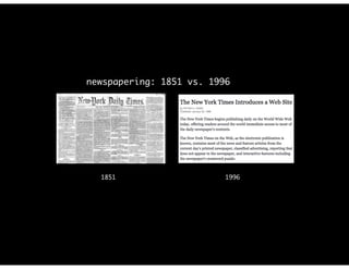 1851 1996
newspapering: 1851 vs. 1996
 