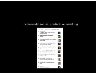 recommendation as predictive modeling
 