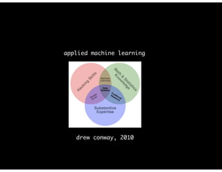 applied machine learning
drew conway, 2010
 