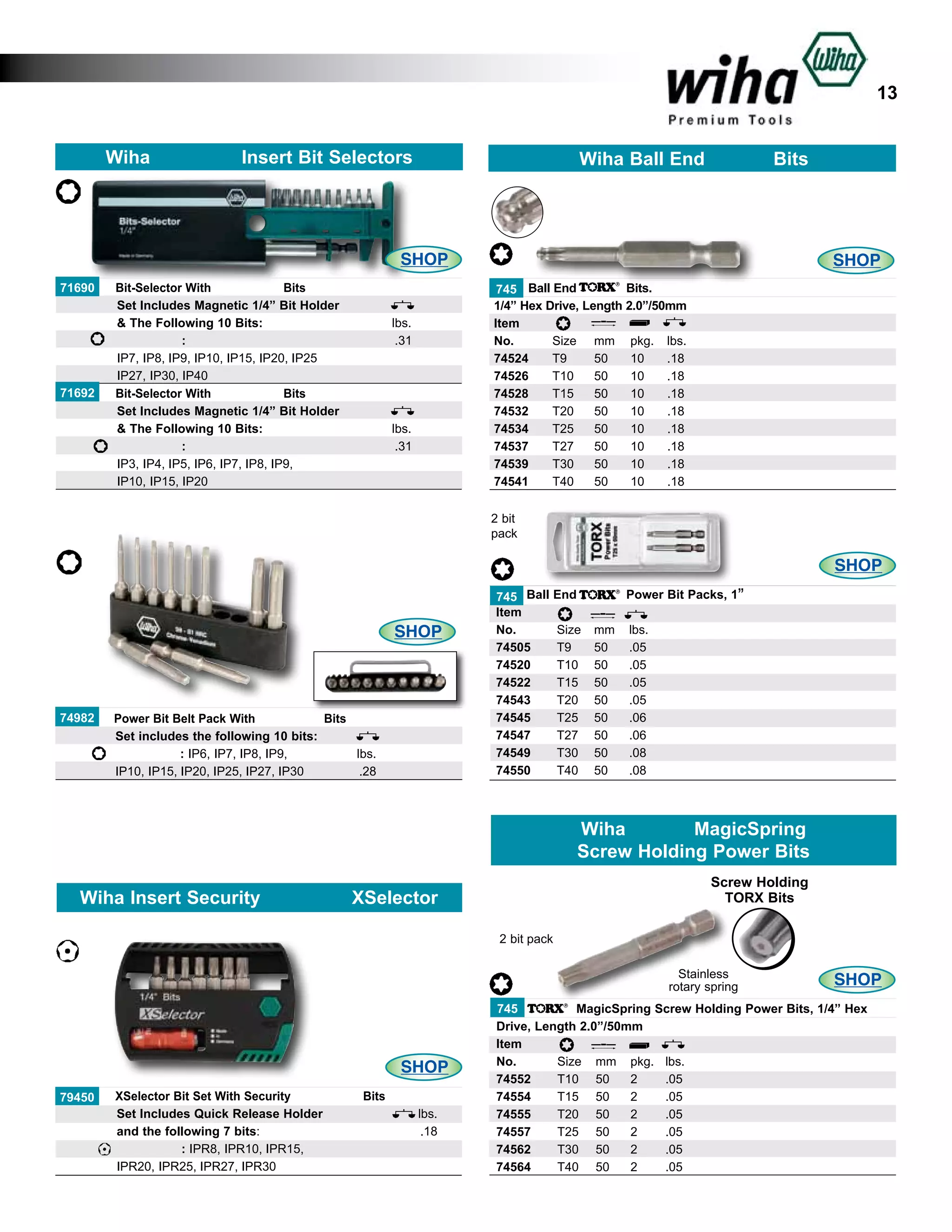 Wiha Bits Catalog PDF