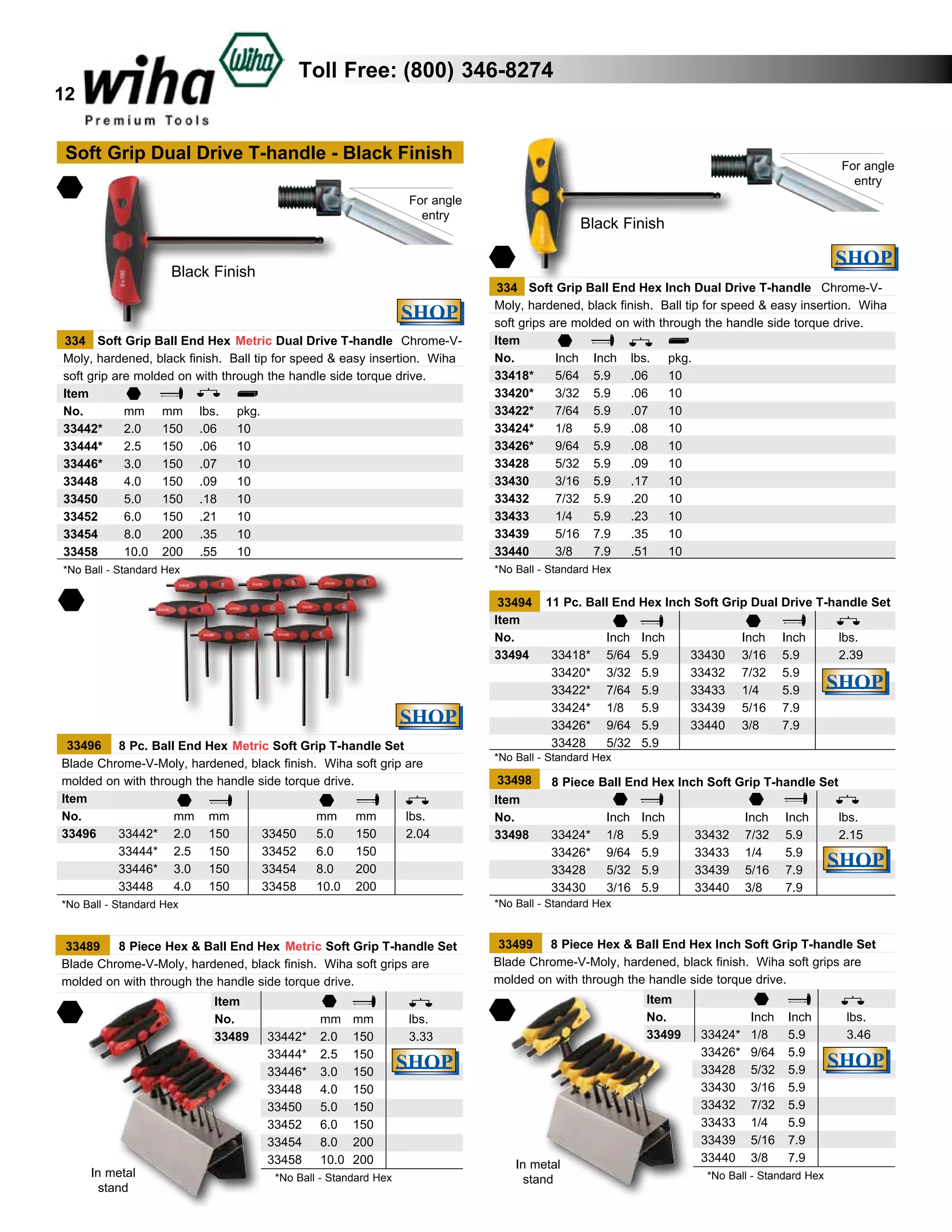 Wiha - T-Handle Hex Key: 4.00 Mm, Hex End
