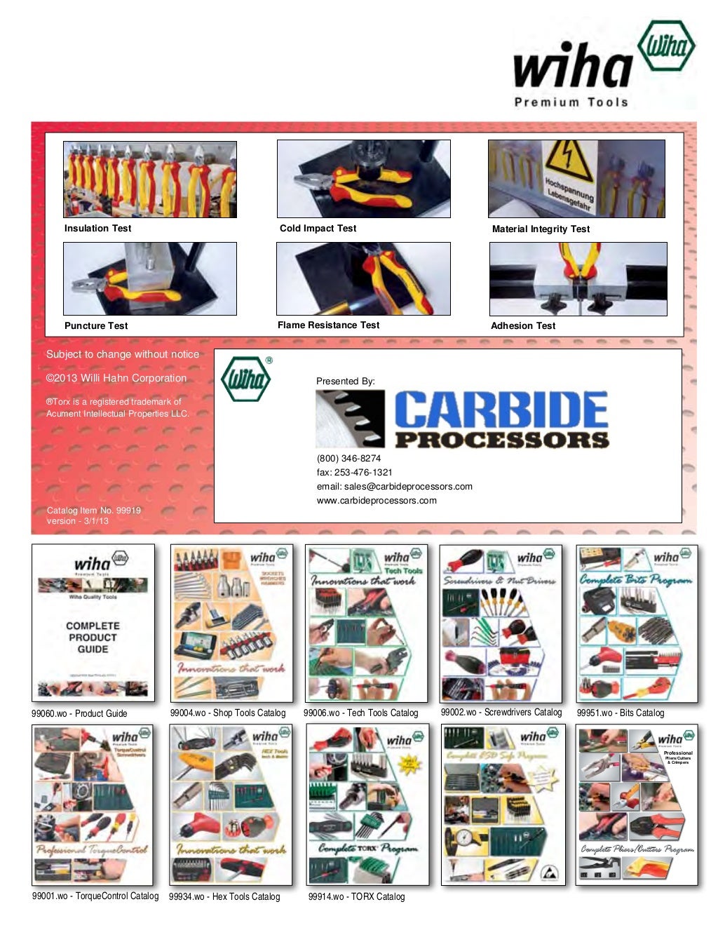 Wiha Insulated Tools Catalog