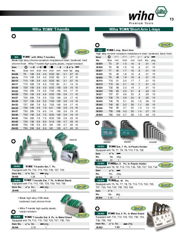 Wiha 36638 T40 Torx Ball End L-Key