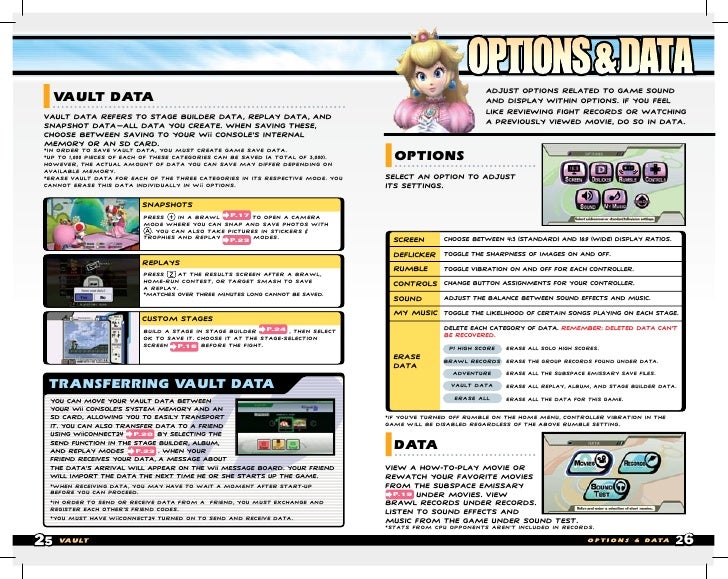 Wii Manual Super Smash Bros Brawl M3