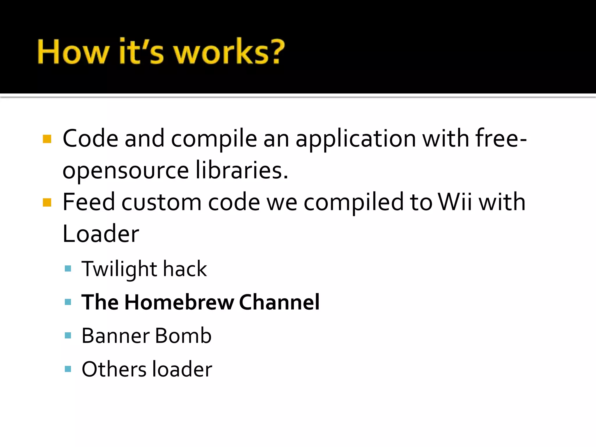How to develop a homebrew application for Nintendo Wii