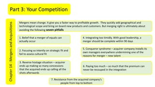 Part 3: Your CompetitionChapter14:MergersandAcquisitions
Mergers mean change. It give you a faster way to profitable growt...