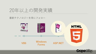 20年以上の開発実績
最新テクノロジーを常にフォロー
VB6
Windows
Forms
ASP.NET
 